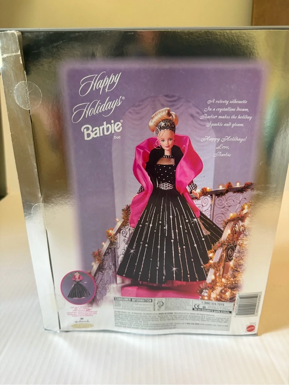 Barbie Happy Holidays Black and Hot Pink Holiday Gown